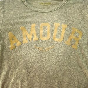 Zadig & Voltaire Green and Yellow Graphic Tee